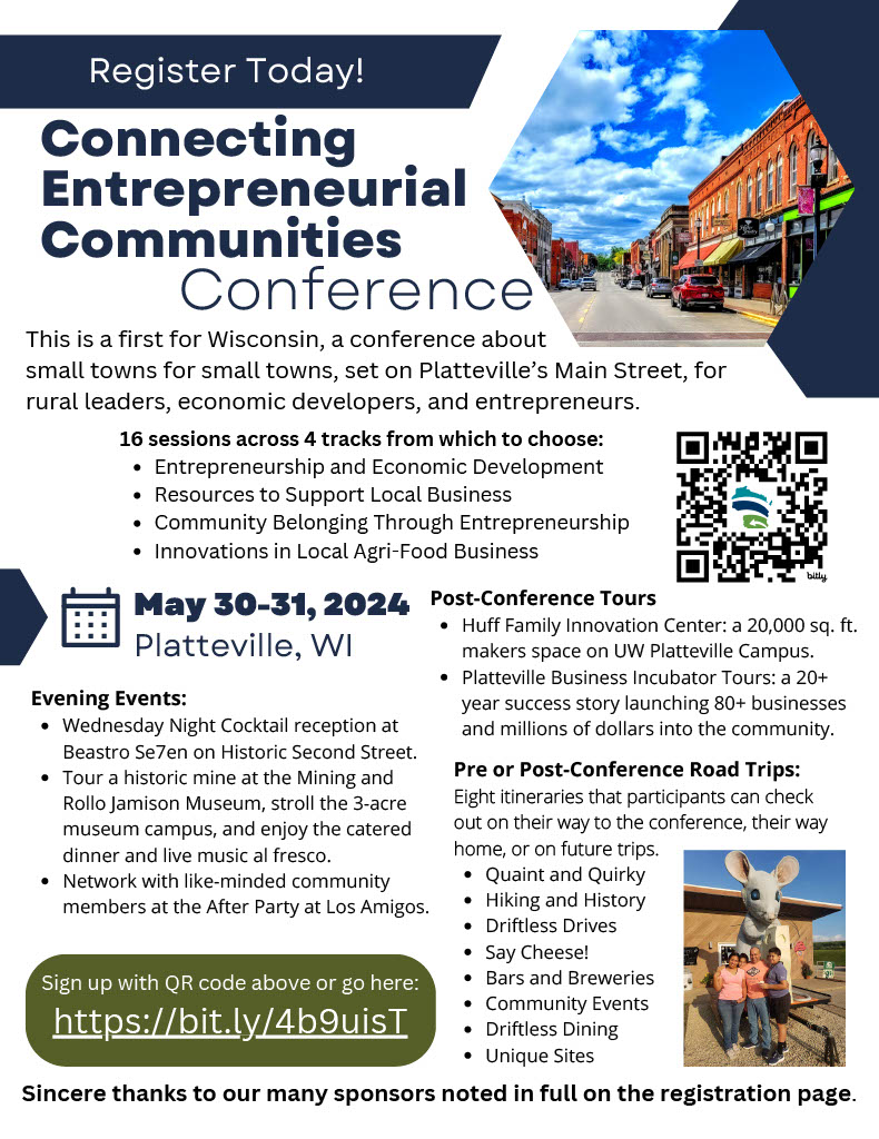 Connecting Entrepreneurial Communities Conference coming to Southwest Wisconsin